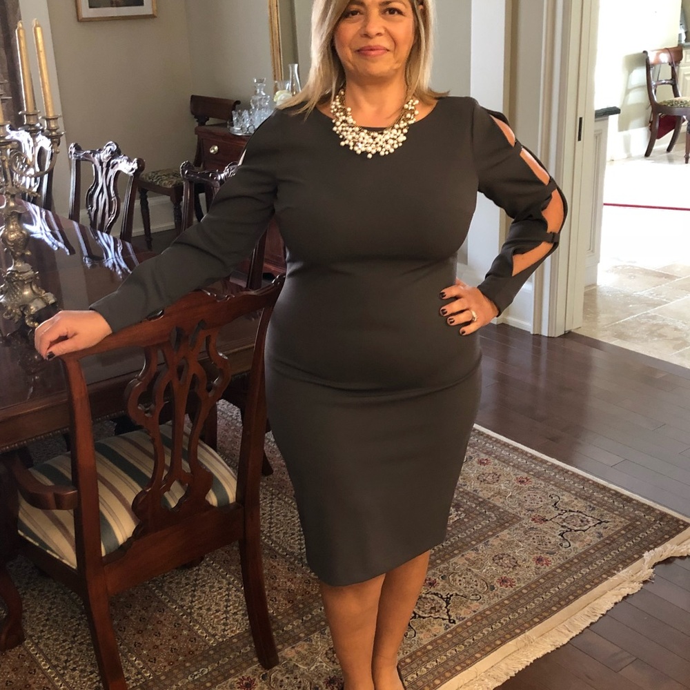 Calvin Klein long sleeve Grey Dress US 14